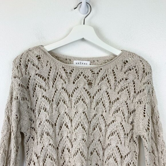 NEW Velvet Ds Cotton Tape Sweater Size S - Picture 4 of 10